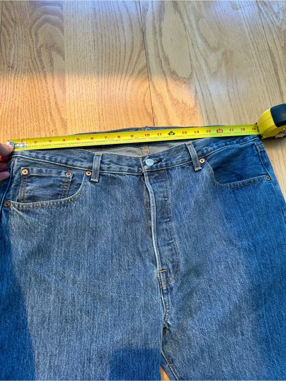 Levi's 501 Original Fit Jeans Men's 38x30 Blue Denim Button Fly Straight Leg‎